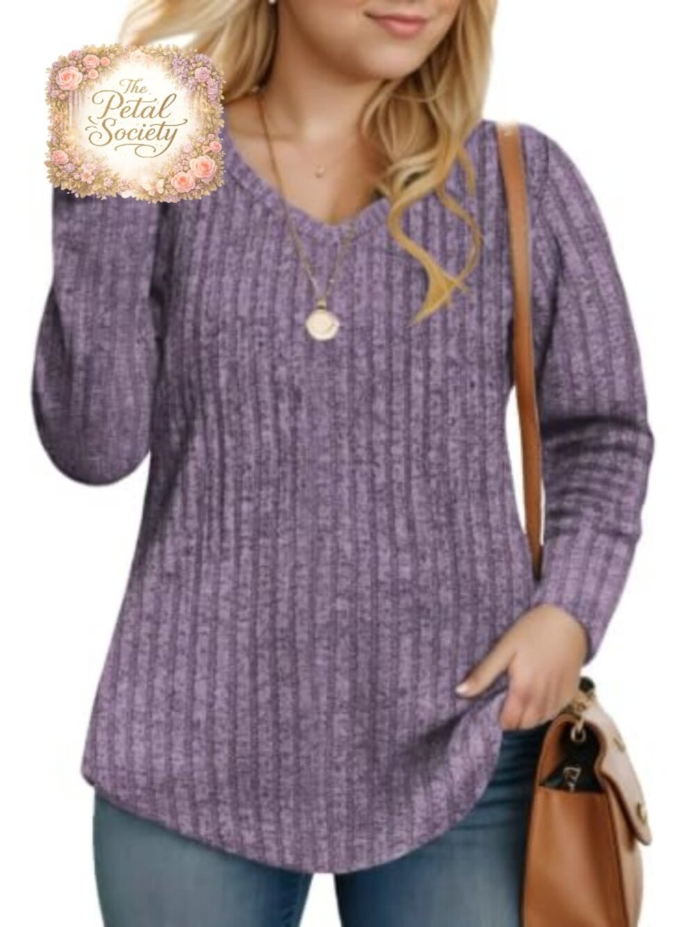 Plus Size Womens V Neck Long Sleeve Tunic Sweater Lightweight Loose Knit Top